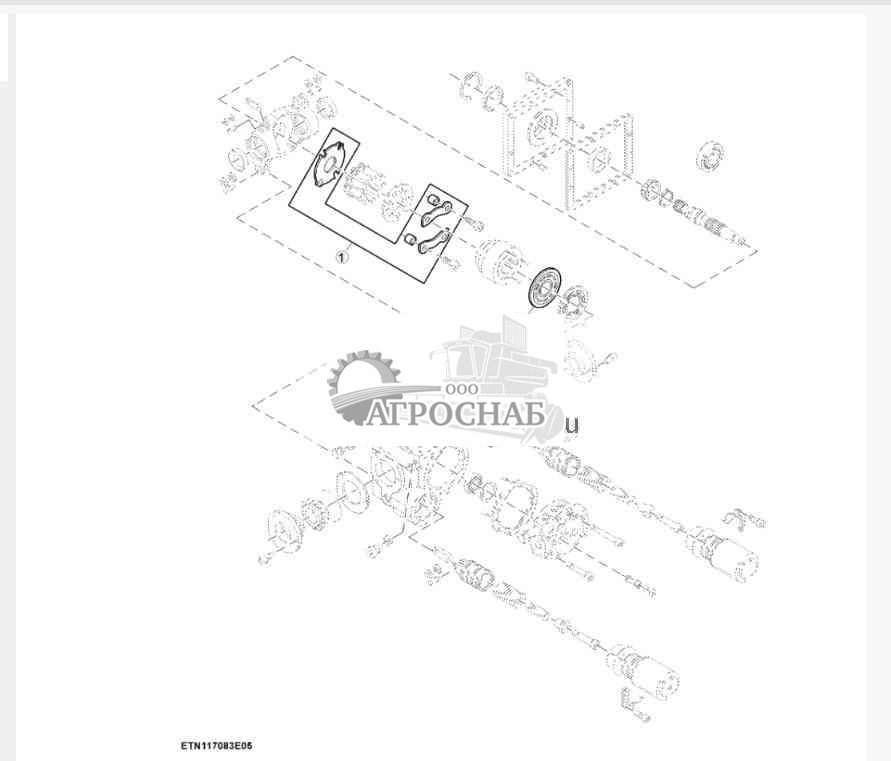 Компоненты гидравлического насоса для трансмиссии с кнопочным переключением передач, Final Tier 4, HillMaster™ (3 из 3) 